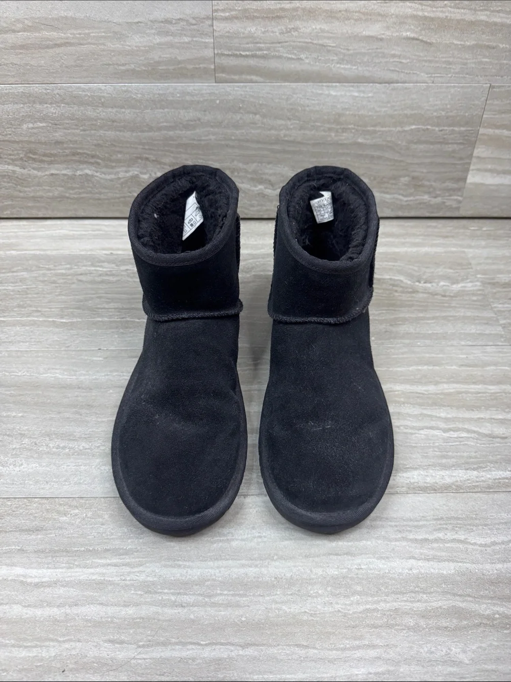 Koolaburra by Ugg Mini II Black Suede Ankle Boot with Leopard Size 8